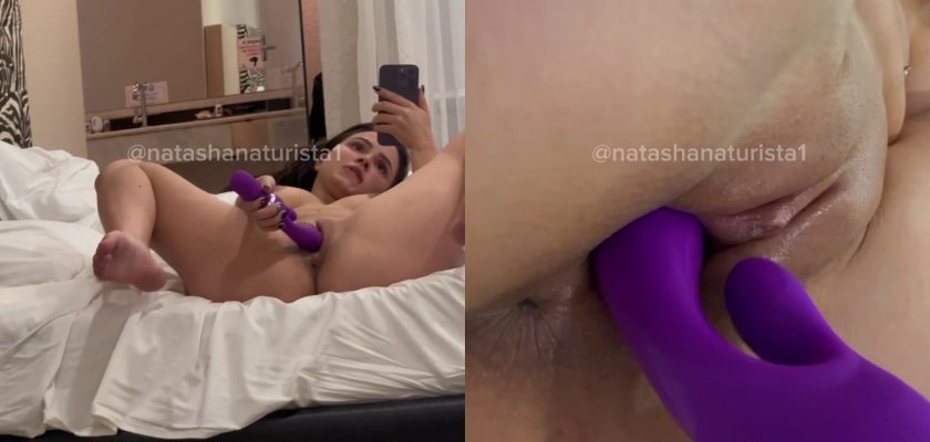 Natasha naturista se masturbando com vibrador